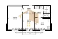 Квартира 2 комнаты 53 м² Жабинка, Беларусь