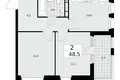 2 room apartment 49 m² Moscow, Russia