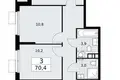 3 room apartment 70 m² Vnukovo, Russia