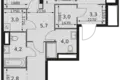 Квартира 3 комнаты 82 м² Москва, Россия