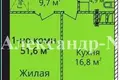 Квартира 1 комната 51 м² Северодонецк, Украина