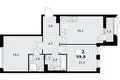 2 room apartment 60 m² Kommunarka, Russia