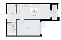 Wohnung 1 zimmer 49 m² Troizk, Russland