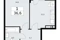 Квартира 1 комната 37 м² район Внуково, Россия