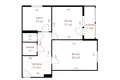Квартира 2 комнаты 61 м² Минск, Беларусь
