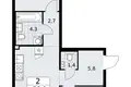 Квартира 2 комнаты 58 м² район Троицк, Россия