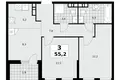 Wohnung 3 Zimmer 55 m² Moskau, Russland