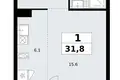 Mieszkanie 1 pokój 32 m² Kommunarka, Rosja