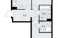 2 room apartment 60 m² Troitsk, Russia