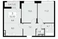 Appartement 3 chambres 53 m² poselenie Sosenskoe, Fédération de Russie