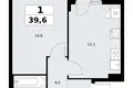 Wohnung 1 zimmer 40 m² Kommunarka, Russland