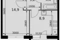 Квартира 1 комната 34 м² Развилка, Россия