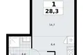 Wohnung 1 zimmer 28 m² Troizk, Russland