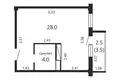 Квартира 1 комната 34 м² Минск, Беларусь