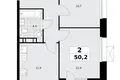 2 room apartment 50 m² poselenie Sosenskoe, Russia