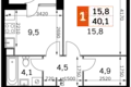 Appartement 1 chambre 40 m² Moscou, Fédération de Russie