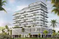Residential complex New Tivano Residence with swimming pools and lounge areas near the beach, Dubai Islands, Dubai, UAE