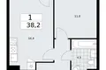 Appartement 1 chambre 38 m² Troïtsk, Russie