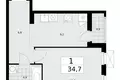 Appartement 1 chambre 35 m² poselenie Sosenskoe, Fédération de Russie