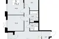 3 room apartment 75 m² Troitsk, Russia