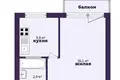 Mieszkanie 1 pokój 31 m² Żodzino, Białoruś