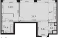 Wohnung 2 zimmer 56 m² Nordwestlicher Verwaltungsbezirk, Russland