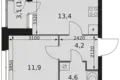 Appartement 1 chambre 36 m² Moscou, Russie