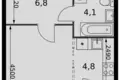 Студия 1 комната 31 м² Развилка, Россия