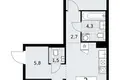 Wohnung 2 zimmer 58 m² Troizk, Russland