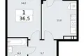 Apartamento 1 habitación 37 m² Vnukovo, Rusia