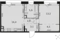 Квартира 1 комната 49 м² район Ростокино, Россия