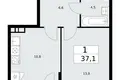 Mieszkanie 1 pokój 37 m² poselenie Sosenskoe, Rosja