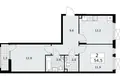 2 room apartment 55 m² poselenie Desenovskoe, Russia