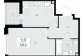 1 room apartment 39 m² poselenie Sosenskoe, Russia