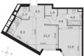 Mieszkanie 2 pokoi 50 m² Konkovo District, Rosja