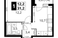 Mieszkanie 1 pokój 31 m² rejon leniński, Rosja