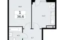Apartamento 1 habitación 37 m² Vnukovo, Rusia