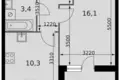 Mieszkanie 1 pokój 39 m² Razvilka, Rosja