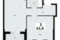 Квартира 1 комната 43 м² район Троицк, Россия