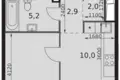 1 room apartment 35 m² Moscow, Russia