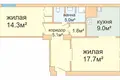 2 room apartment 59 m² Minsk, Belarus