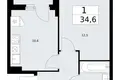 Mieszkanie 1 pokój 35 m² Troick, Rosja