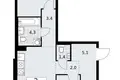 Квартира 2 комнаты 58 м² район Троицк, Россия