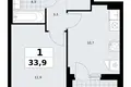 Квартира 1 комната 34 м² район Коммунарка, Россия