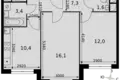 Mieszkanie 2 pokoi 51 m² Razvilka, Rosja