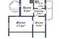 Mieszkanie 43 m² Baranowicze, Białoruś