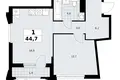 1 room apartment 45 m² Troitsk, Russia