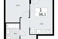 Mieszkanie 1 pokój 36 m² Troick, Rosja