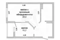 Mieszkanie 2 pokoi 48 m² Muchaviecki sielski Saviet, Białoruś