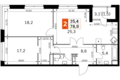 Квартира 3 комнаты 79 м² Москва, Россия